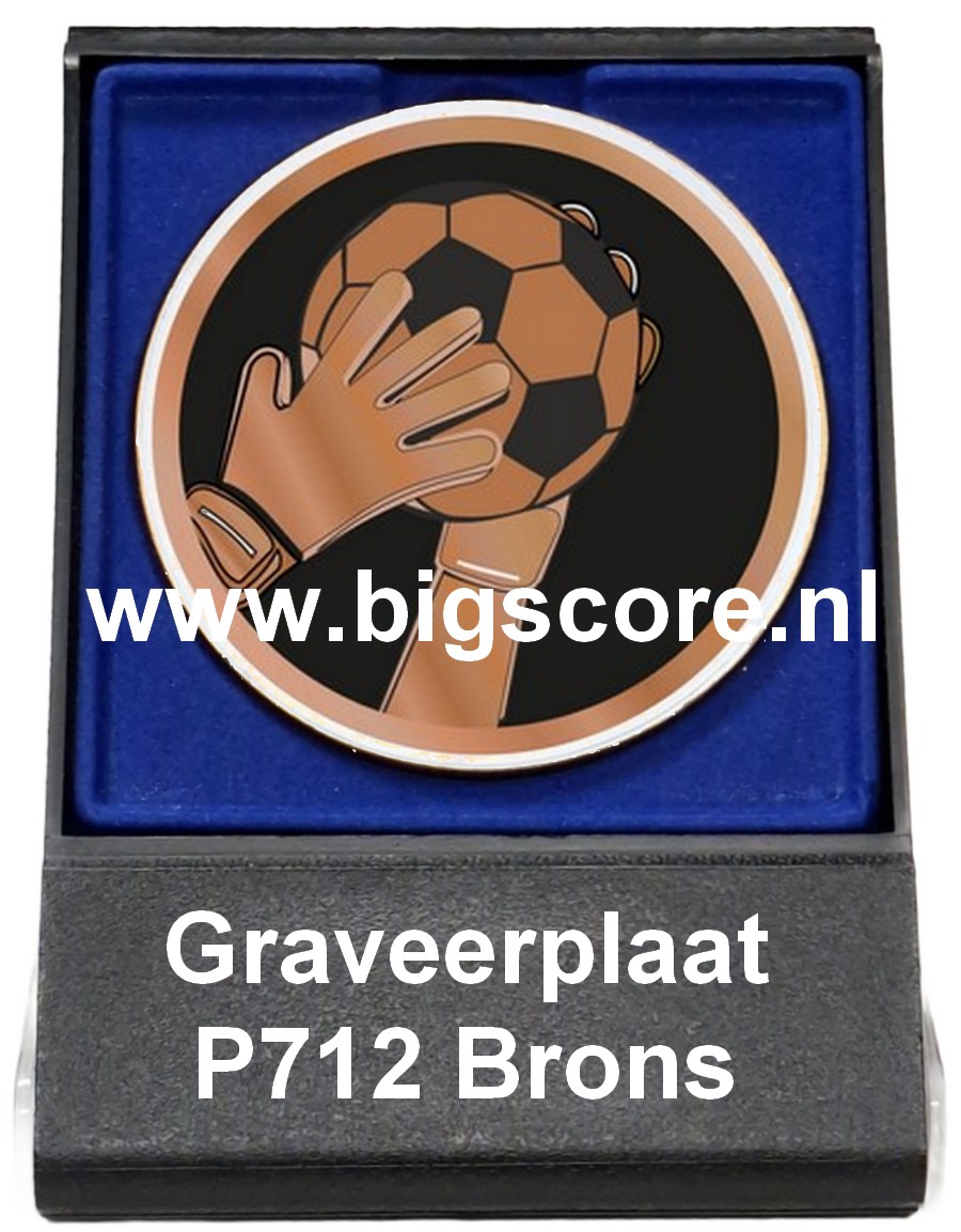 Voetbalkeeper Acryl in medailledoosje Blauw-Zwart G/Z/B
